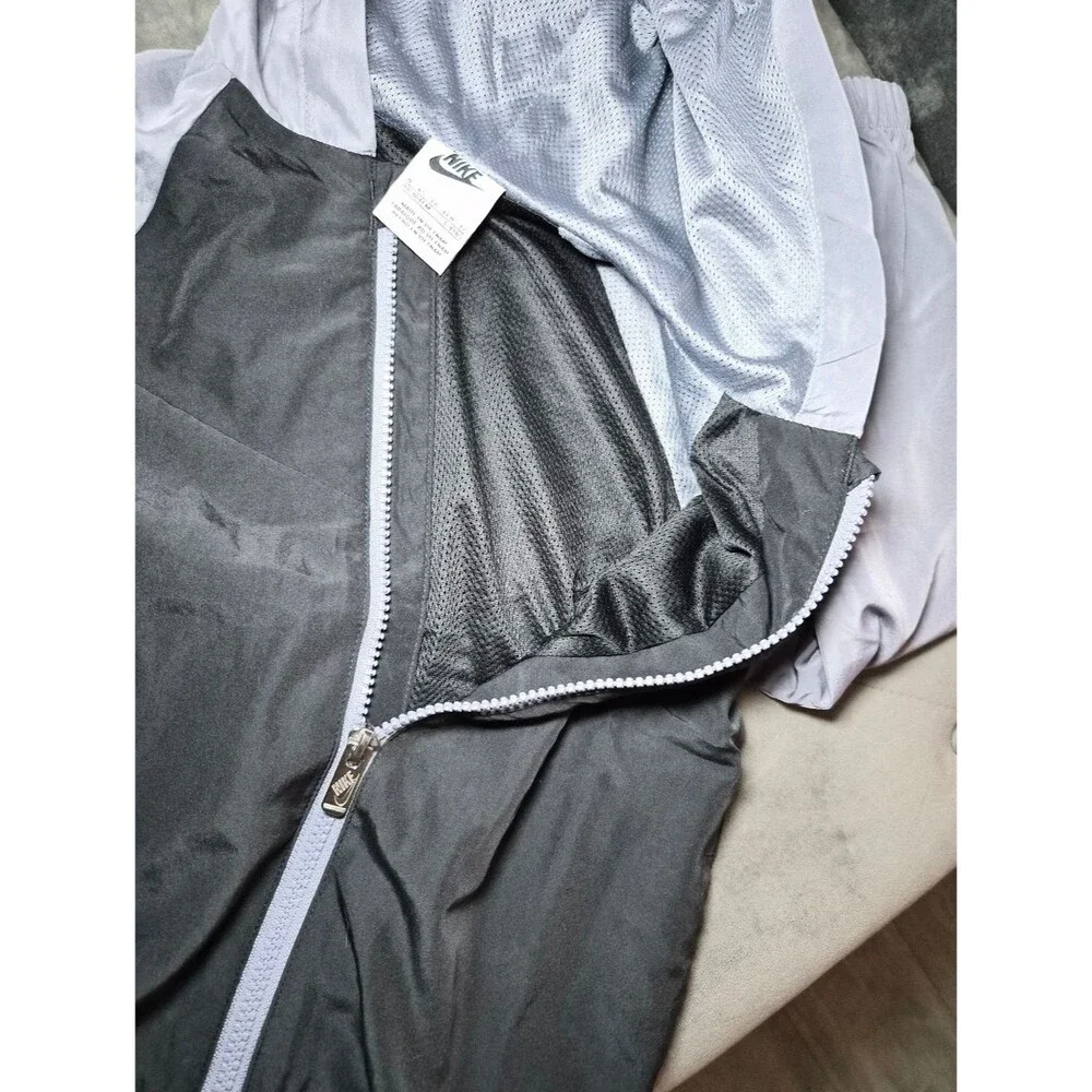 Kids Nike Black and Light Gray Hooded Windbreaker Jacket
